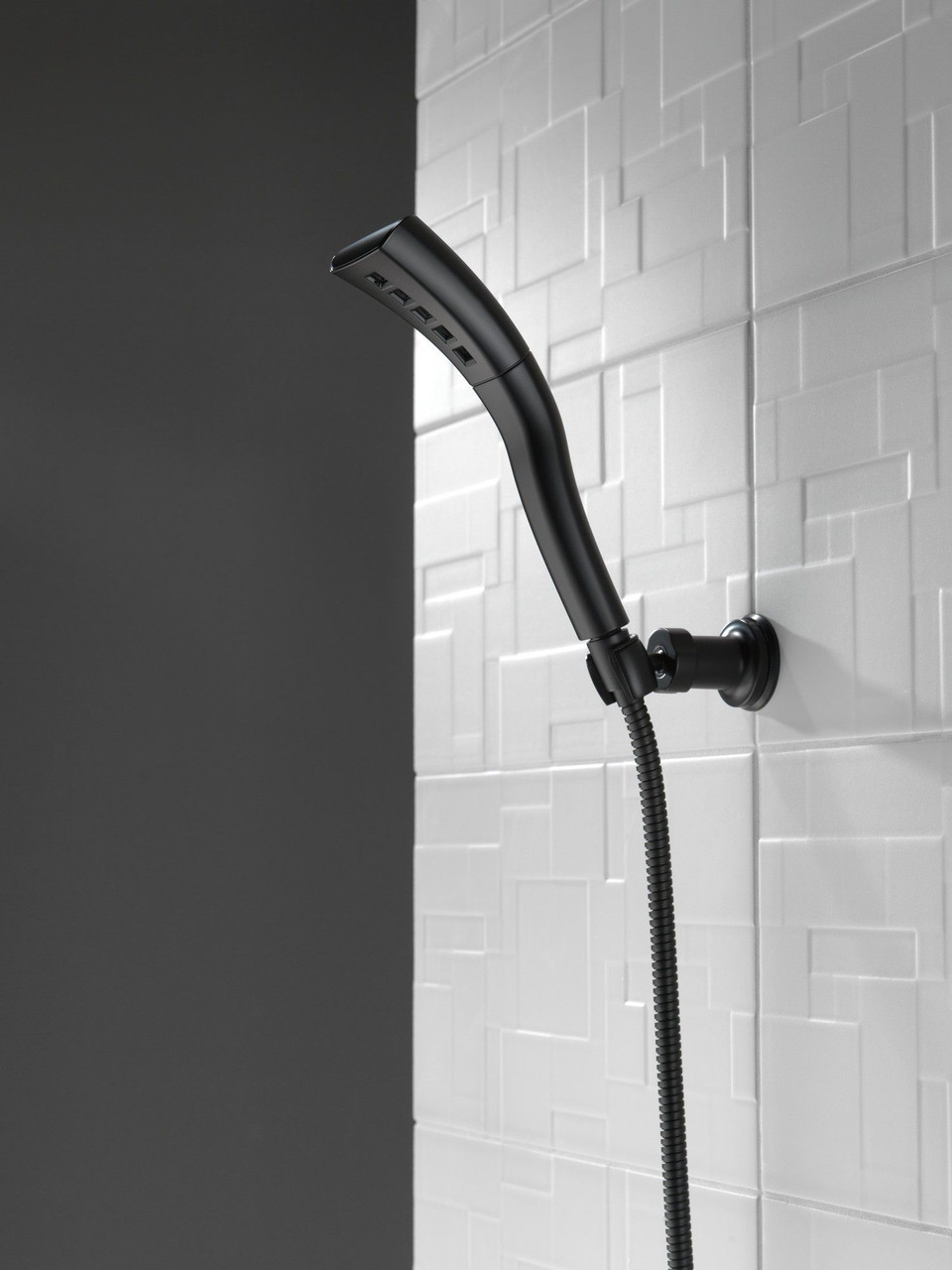 Delta 55421-BL Universal Showering Components Single-Setting H2Okinetic Wall Mount Hand Shower, Matte Black