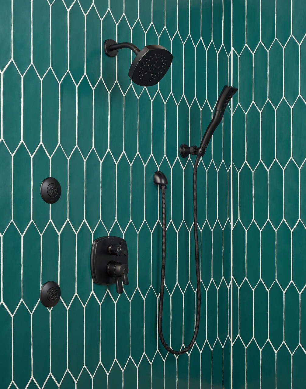 Delta 55421-BL Universal Showering Components Single-Setting H2Okinetic Wall Mount Hand Shower, Matte Black