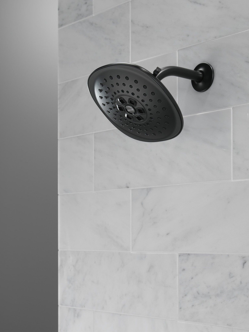 52686-BL Universal Showering Components H2Okinetic R 3-Setting Raincan Shower Head, Matte Black