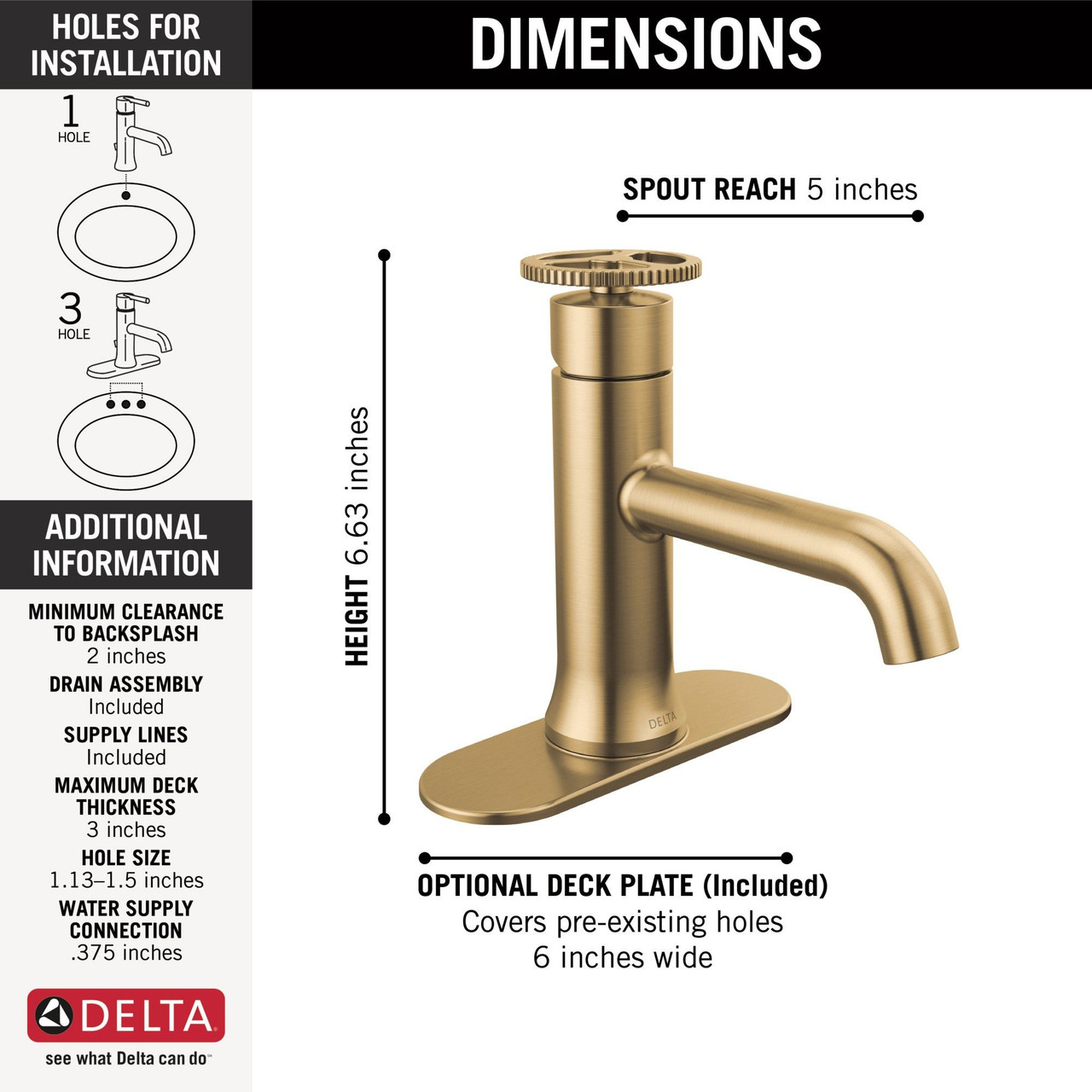 Delta 558-CZMPU-DST Trinsic Single Handle Bathroom Faucet, Champagne Bronze