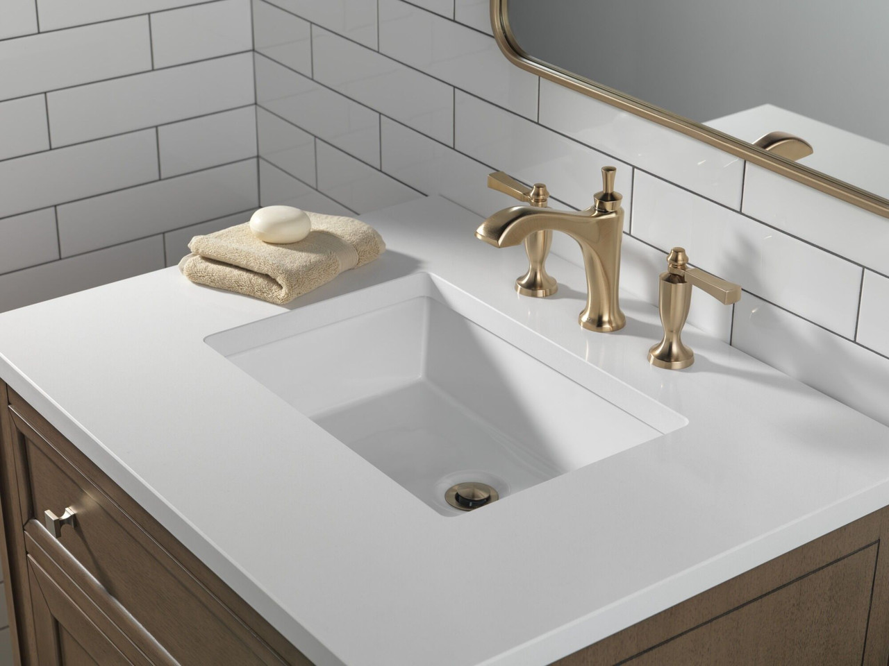 3556-CZMPU-DST Dorval Two Handle Widespread Bathroom Faucet, Champagne Bronze
