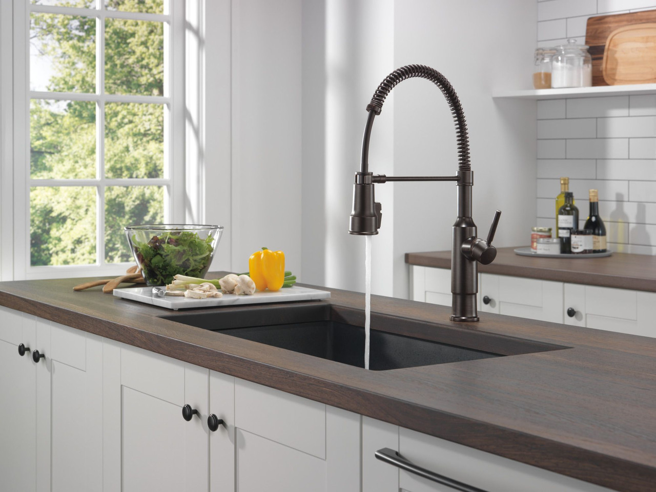 Delta 18804Z-RB-DST Theodora Single Handle Pull Down Spring Kitchen Faucet, Venetian Bronze