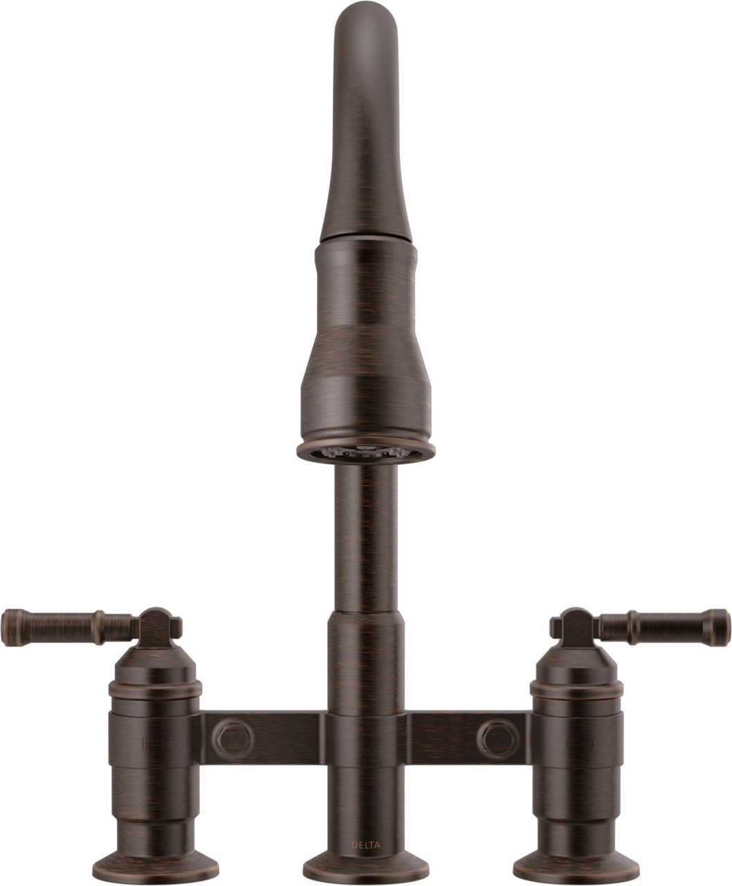Delta 2390L-RB-DST Broderick Two Handle Pull Down Bridge Kitchen Faucet, Venetian Bronze