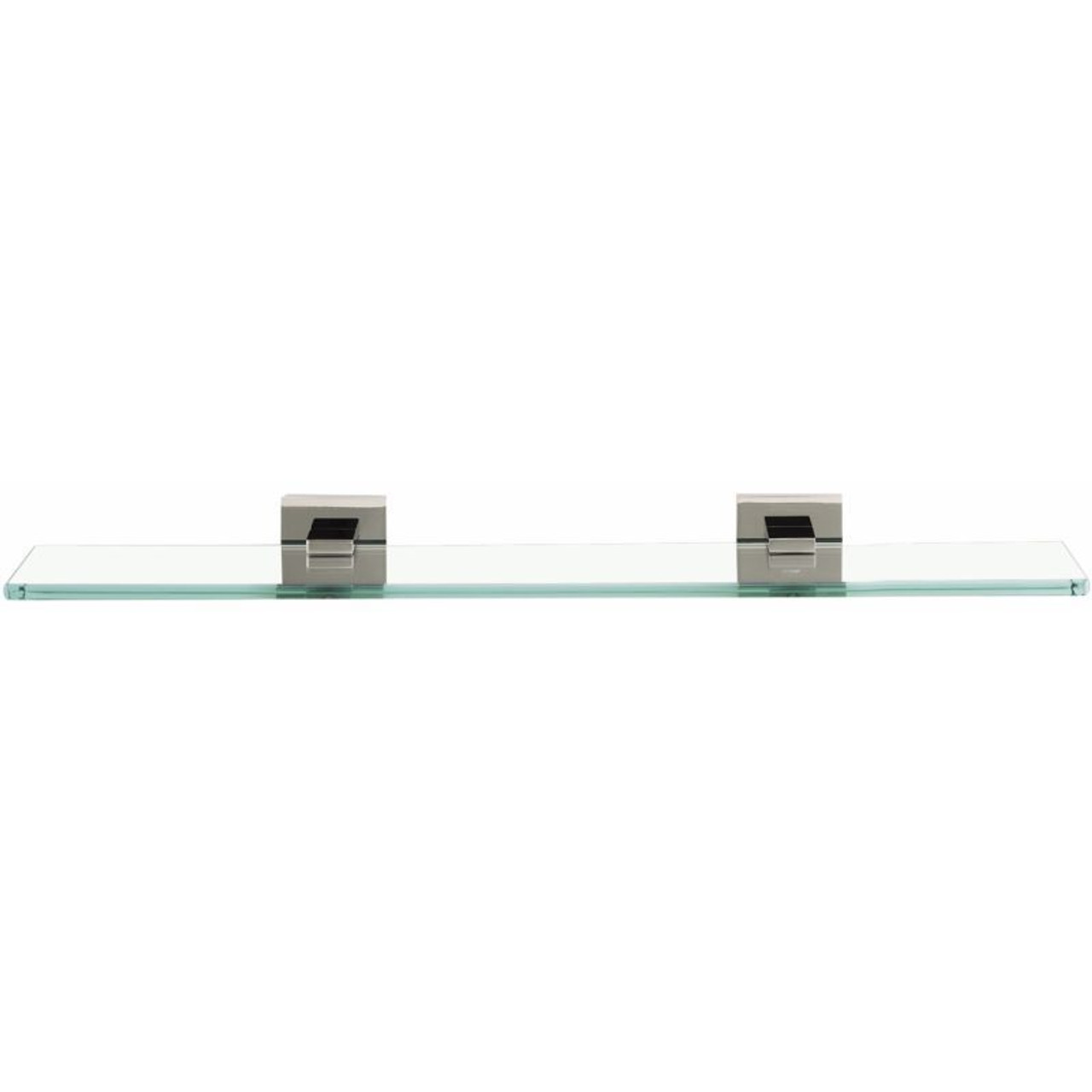 Alno Contemporary II A8450-18-SN 18-in Glass Shelf with Brackets Modern in Satin Nickel
