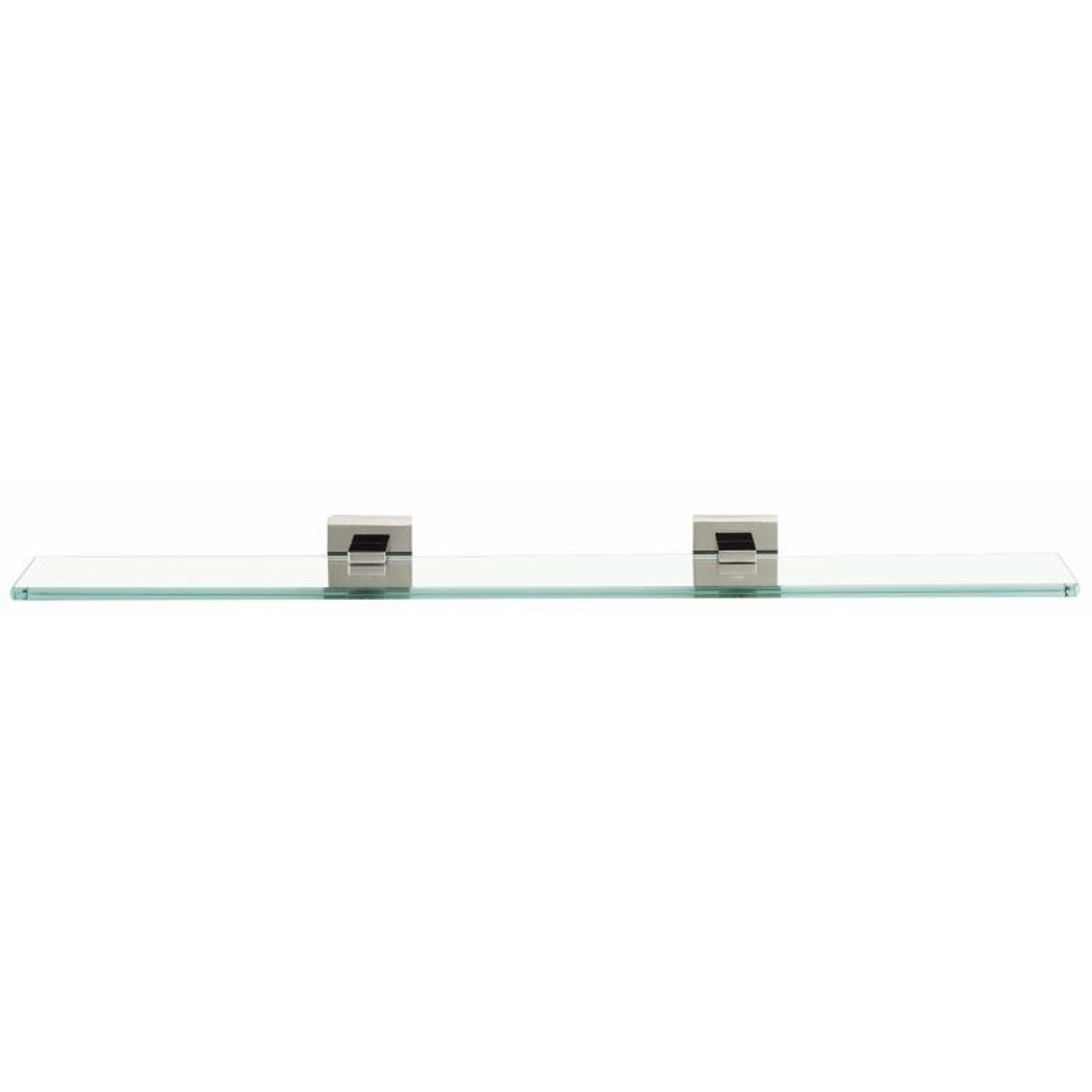 Alno Contemporary II A8450-24-SN 24-in Glass Shelf with Brackets Modern in Satin Nickel