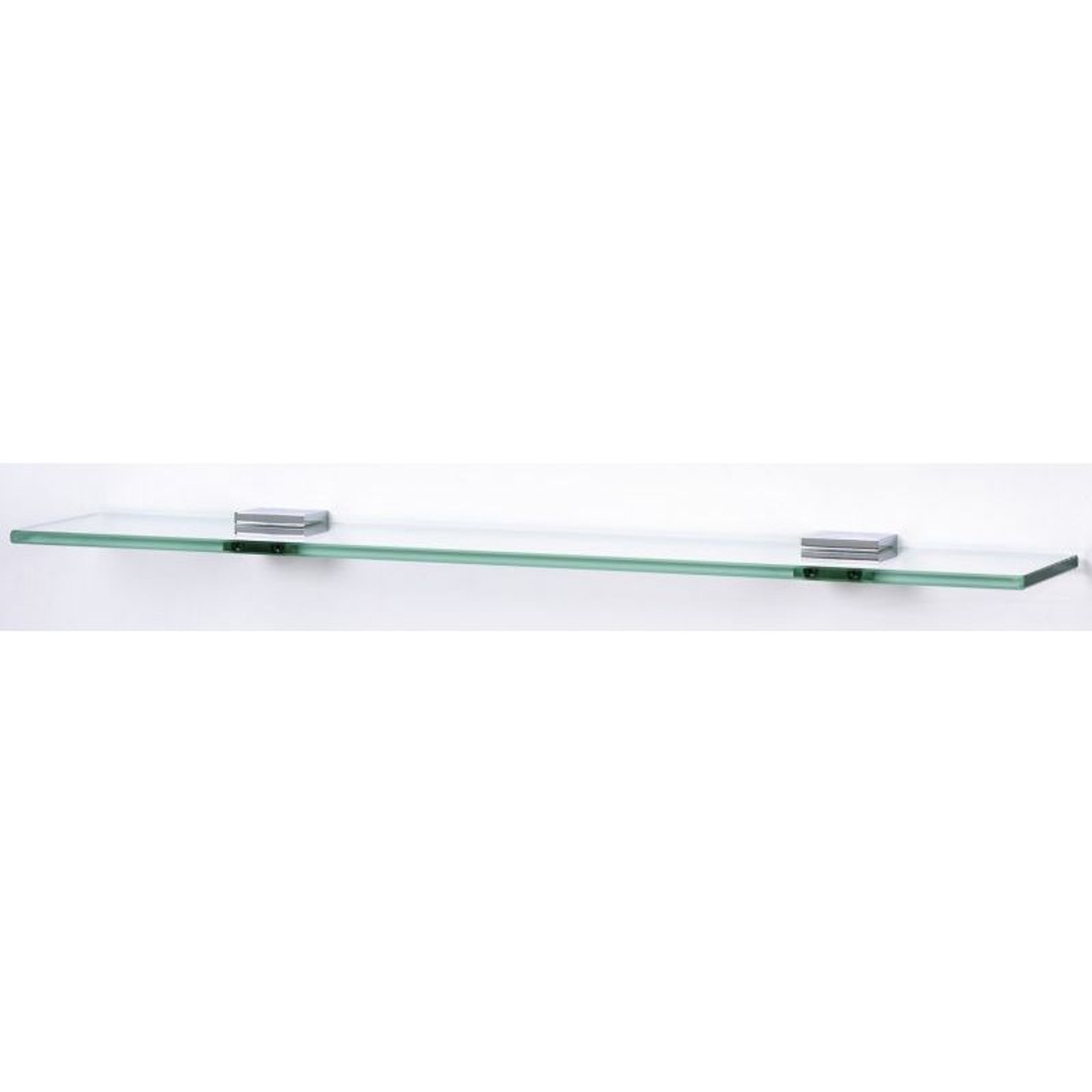 Alno Contemporary II A8455-18-PC 18-in Glass Shelf with Brackets Modern in Polished Chrome