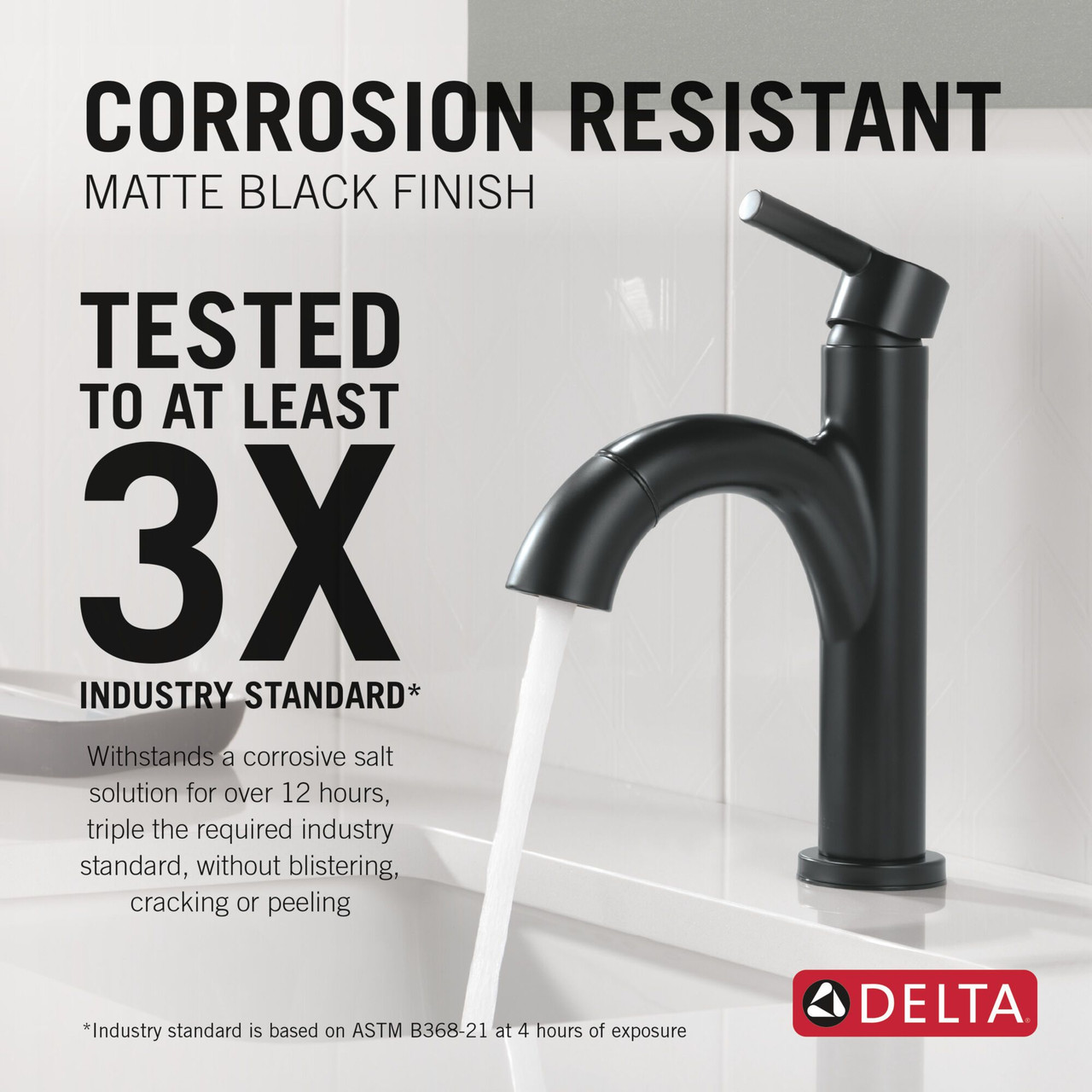 Delta 15749LF-BLPD Nicoli 6.81-in x 6.06-in x 8.75-in Single Handle Pull-Down Bathroom Faucet, Matte Black