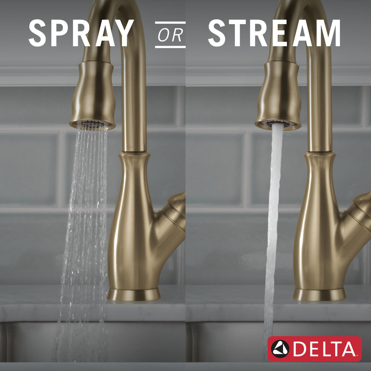 9678-CZ-DST Leland 8.25-in x 4.38-in x 14.50-in Single-Handle Pull-Down Bar and Prep Faucet, Champagne Bronze