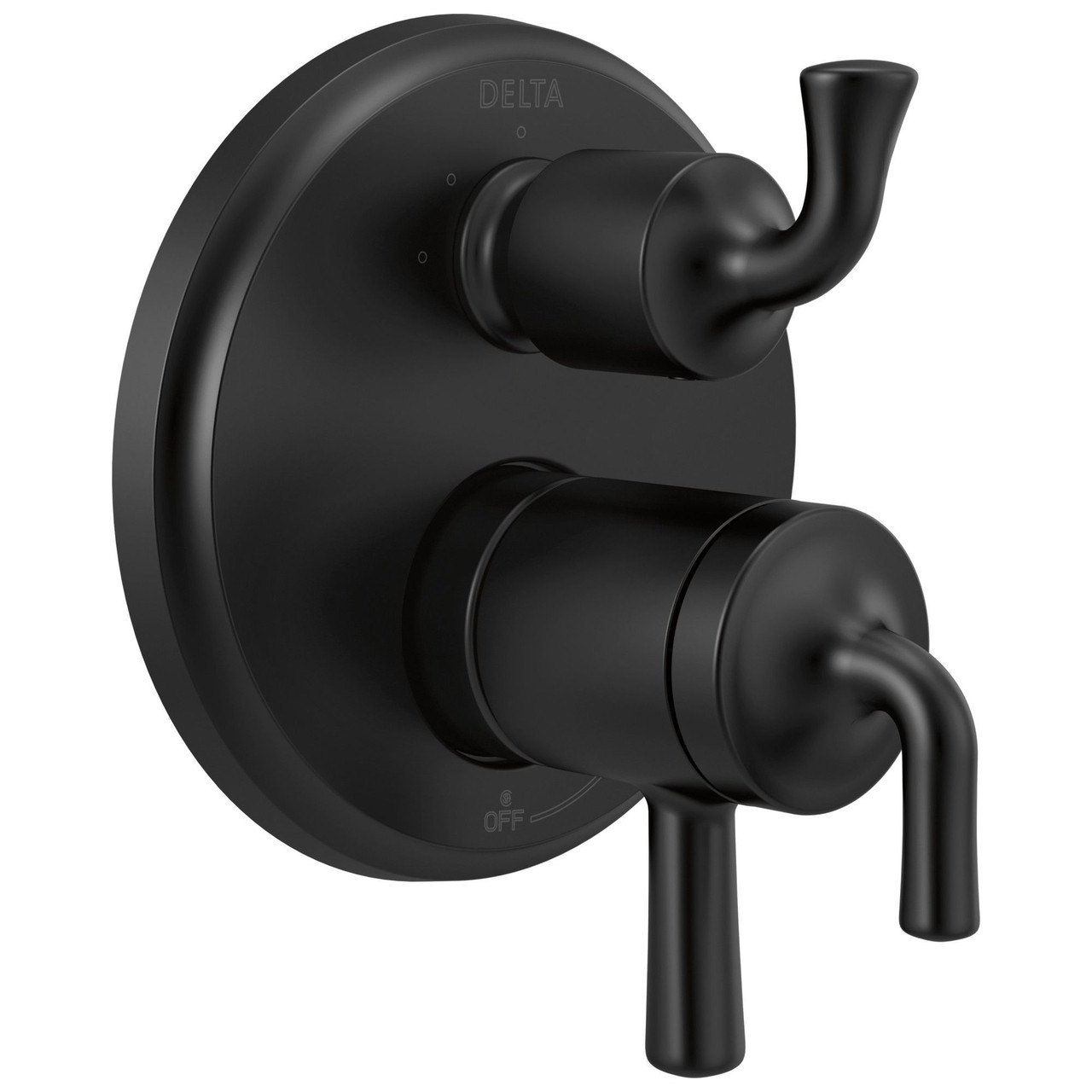 T27833-BL Kayra 2-Handle Monitor 17 Series Valve Trim with 3- or 6- Setting Diverter, Matte Black
