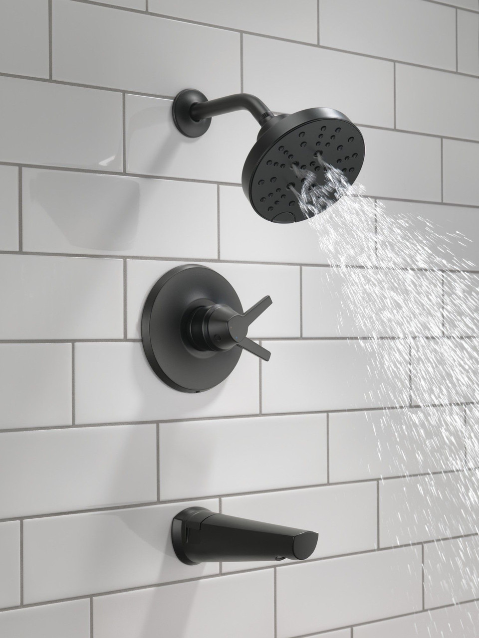 T17472-BL Galeon 17S Tub Shower Trim with H2OKinetic, Matte Black