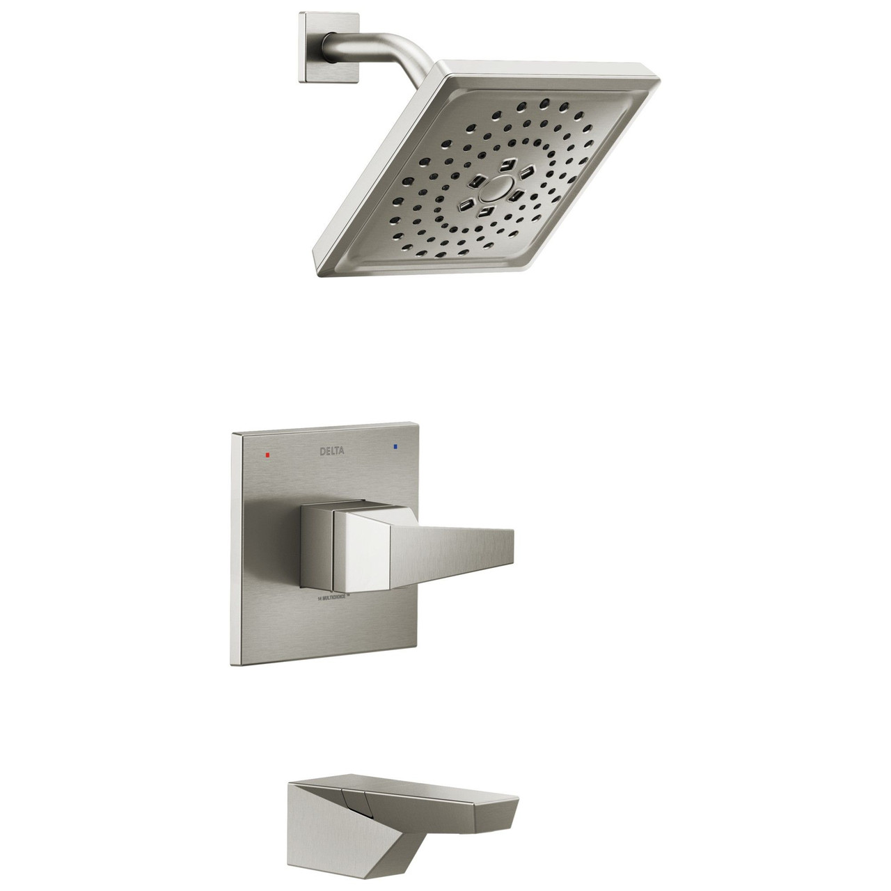 T14443-SS-PR Trillian 14 Series H2Okinetic Tub Shower Trim, Lumicoat Stainless