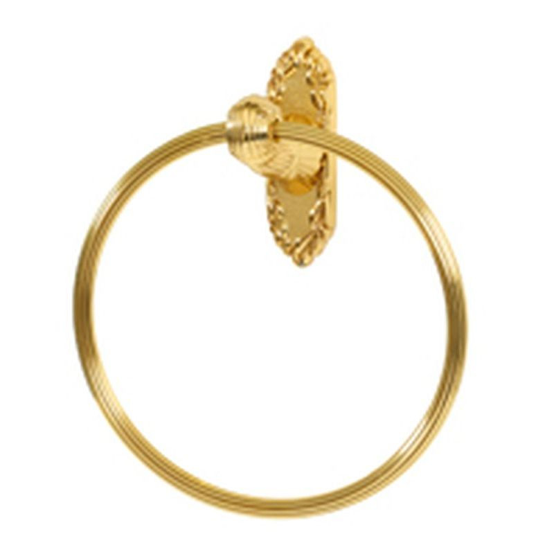 Alno Ribbon & Reed A8540-PB Towel Ring Traditional 7-in in Polished Brass