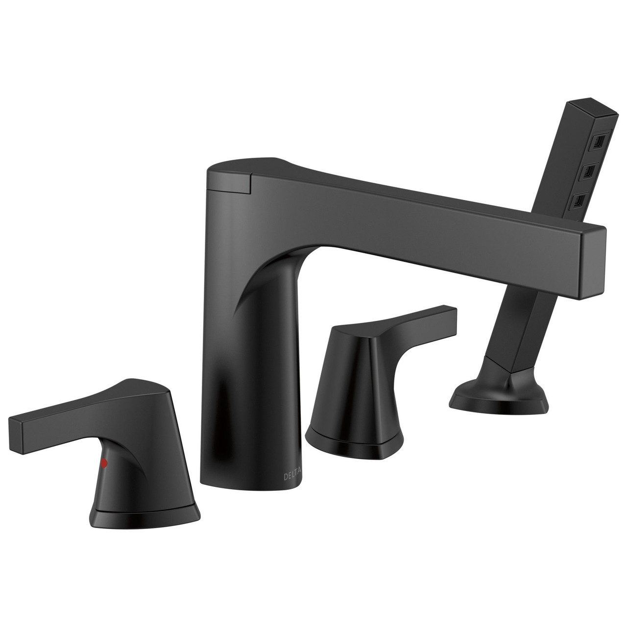 T4774-BL Zura Delta Zura 4-hole Roman Tub with Handshower Trim, Matte Black