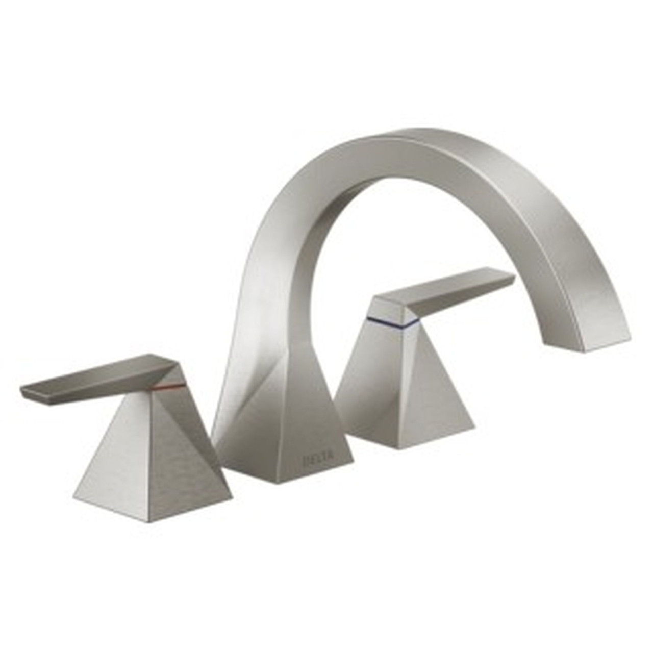 T2746-SS-PR Trillian Delta Trillian Two-Handle Roman Tub Trim, Lumicoat Stainless