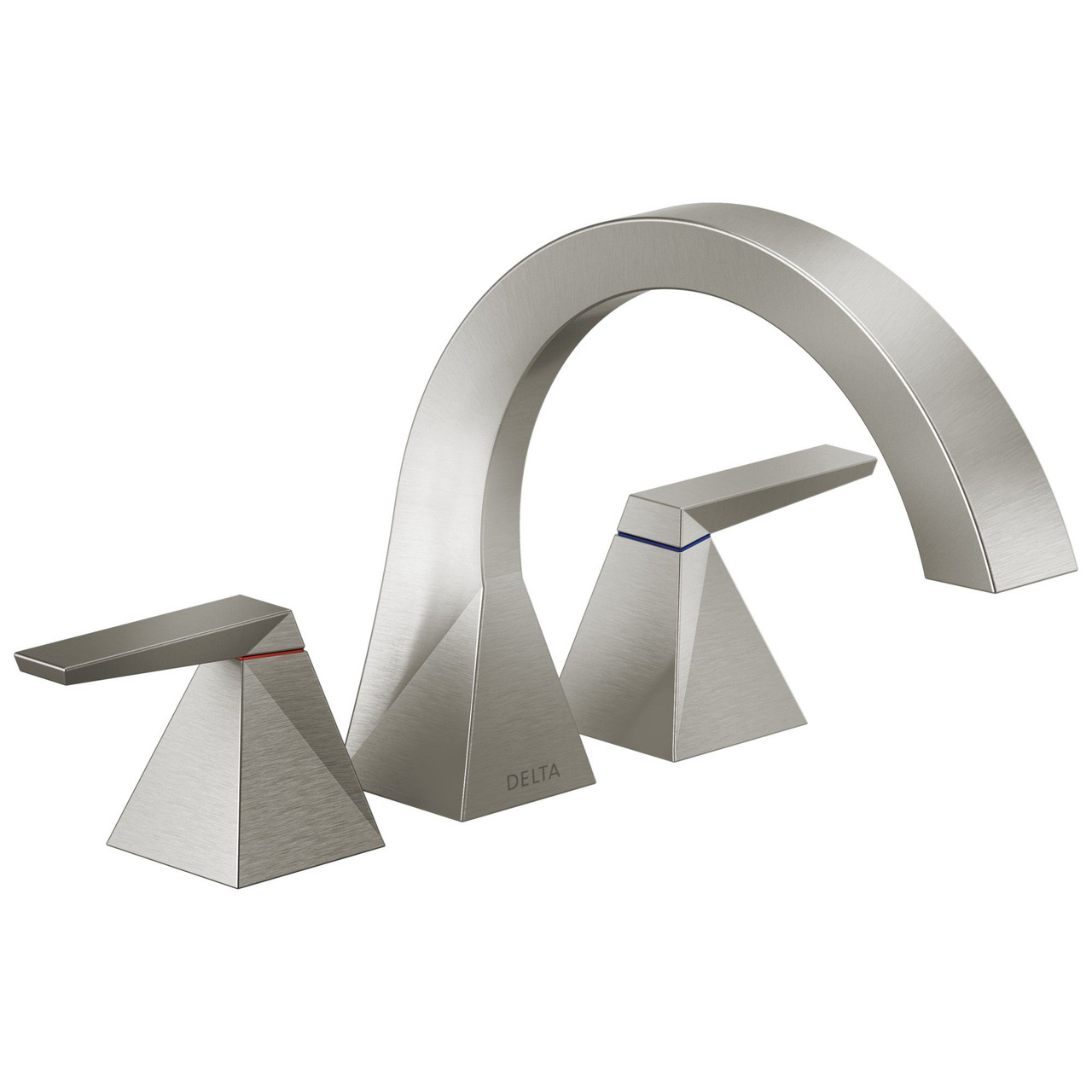 T2746-SS-PR Trillian Delta Trillian Two-Handle Roman Tub Trim, Lumicoat Stainless