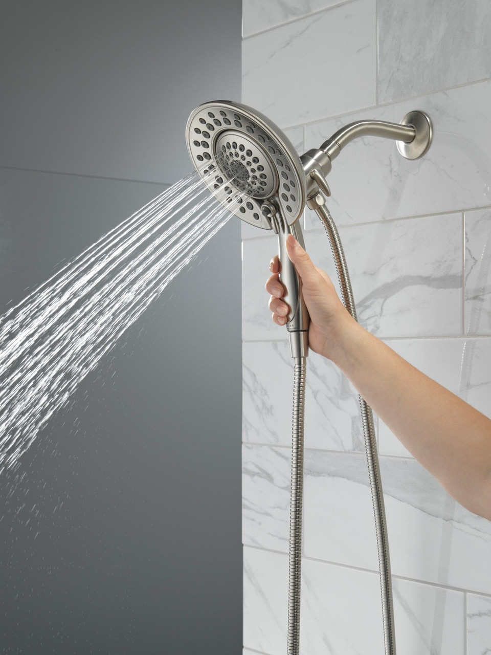 58569-SS-PR-PK Universal Showering Components In2ition 5-Setting Two-In-One Shower, Lumicoat Stainless