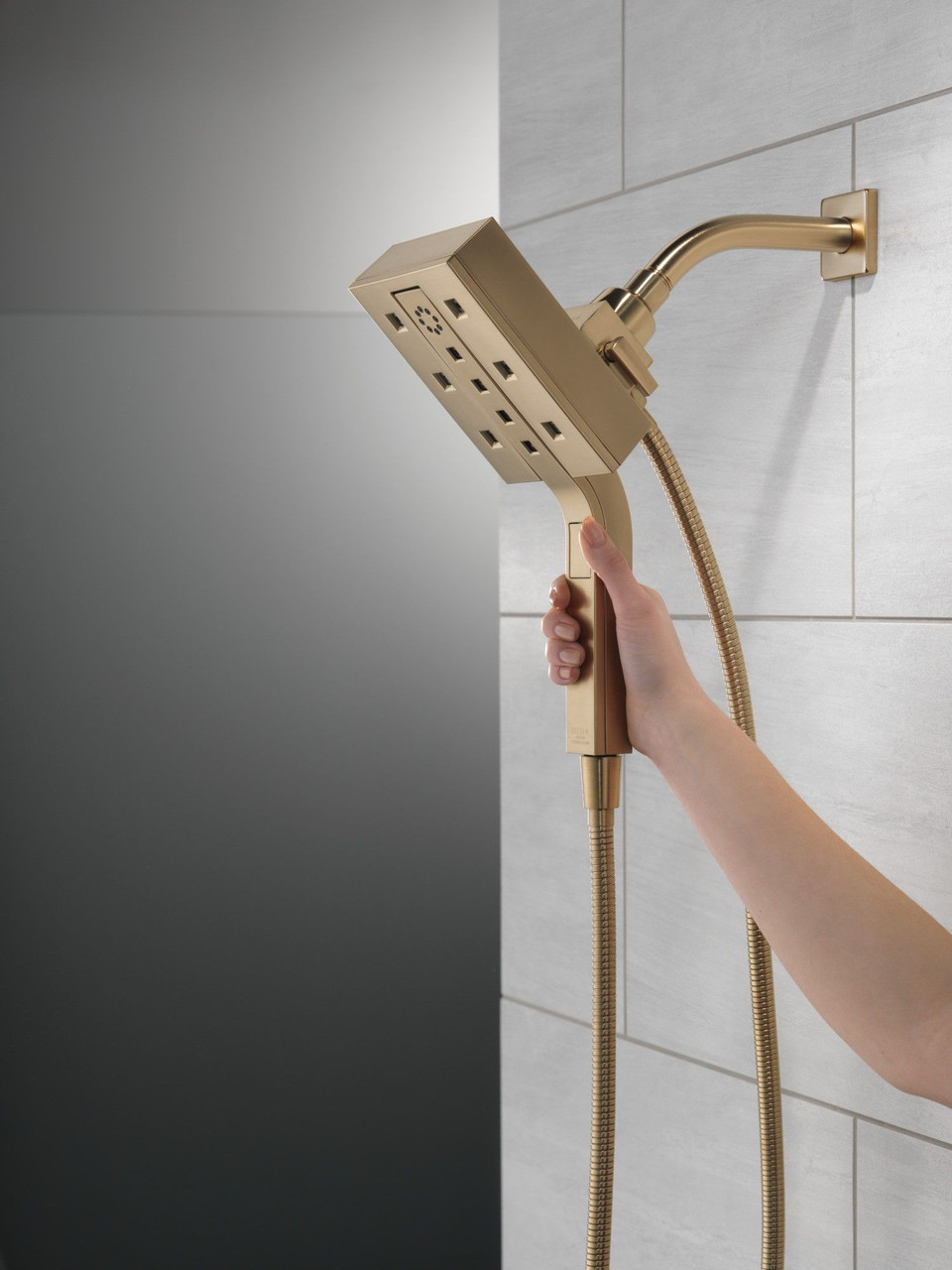 58473-CZ-PR25 Universal Showering Components H2Okinetic In2ition 4-Setting Two-In-One Shower, Lumicoat Champagne Bronze