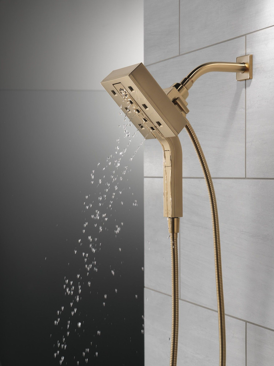 58473-CZ-PR25 Universal Showering Components H2Okinetic In2ition 4-Setting Two-In-One Shower, Lumicoat Champagne Bronze