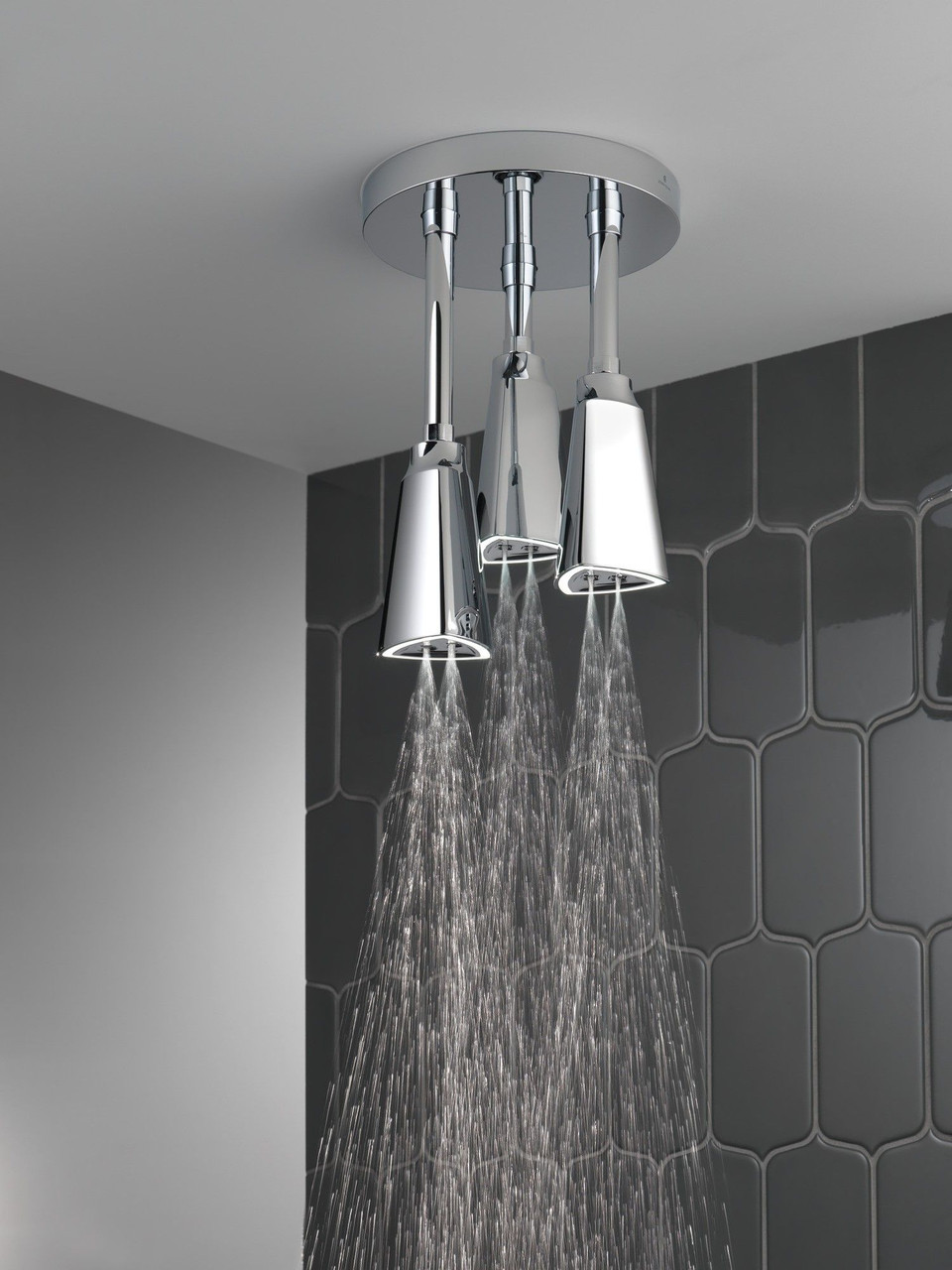 Delta 57140-25-L Universal Showering Components H2Okinetic Pendant Raincan Shower Head with LED Light, Chrome