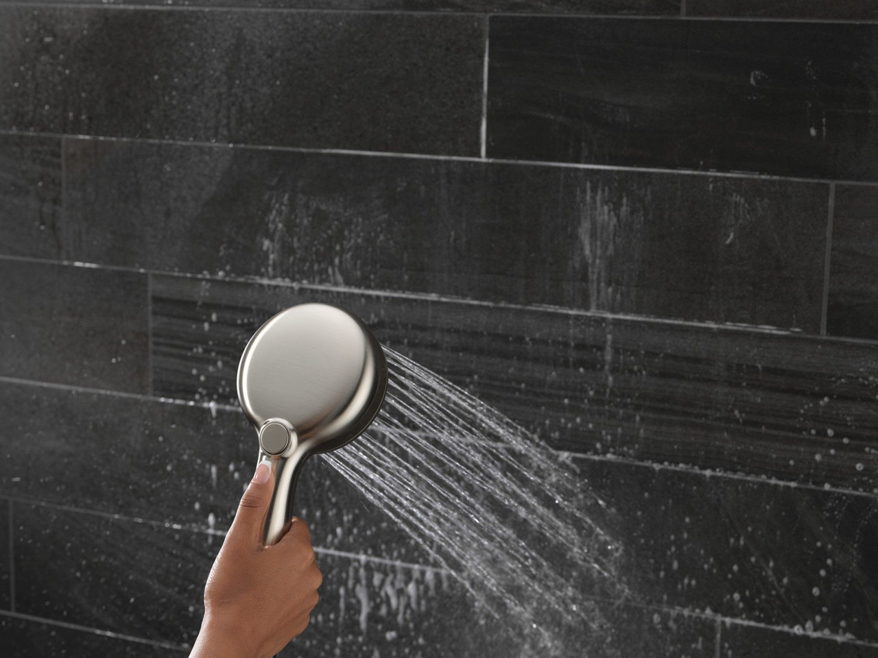 Delta 55884-SS-PR Universal Showering Components 7-Setting Wall Mount Hand Shower with Cleaning Spray, Lumicoat Stainless