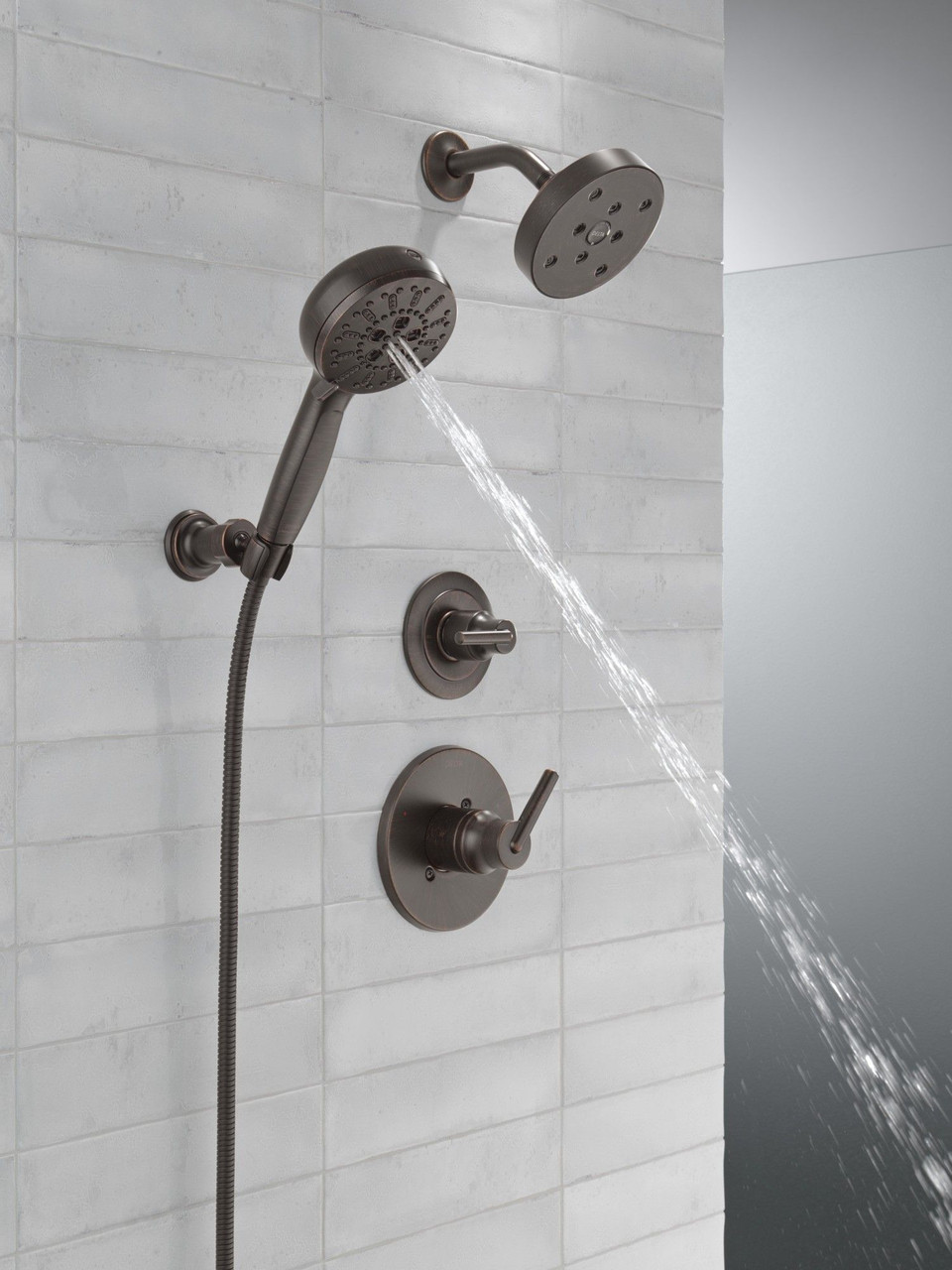 Delta 55884-RB Universal Showering Components 7-Setting Wall Mount Hand Shower with Cleaning Spray, Venetian Bronze