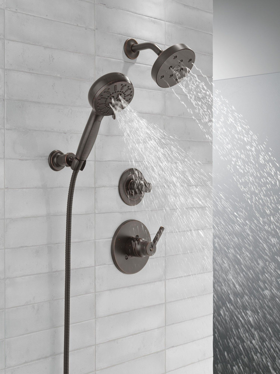Delta 55884-RB Universal Showering Components 7-Setting Wall Mount Hand Shower with Cleaning Spray, Venetian Bronze