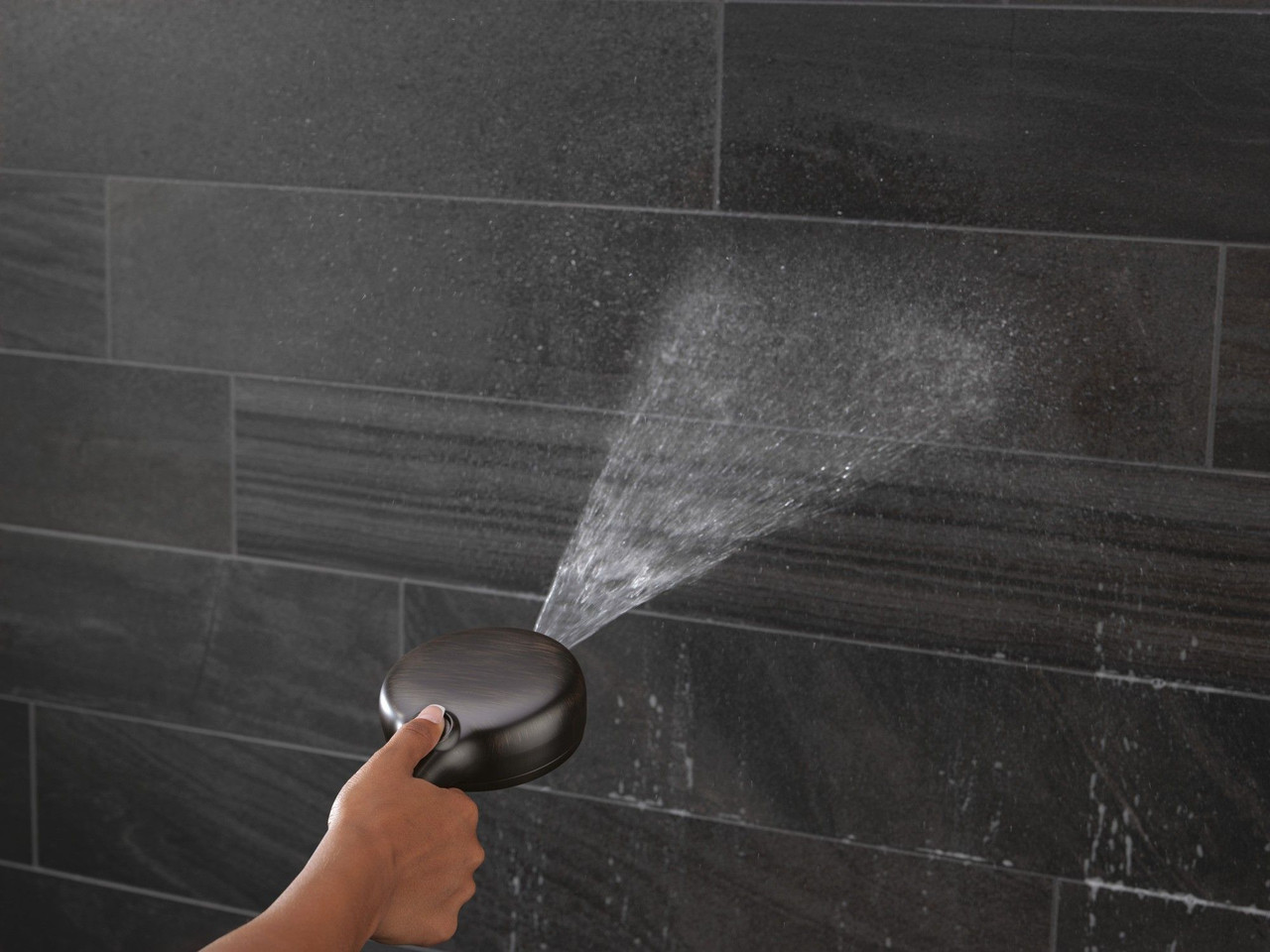 55884-RB Universal Showering Components 7-Setting Wall Mount Hand Shower with Cleaning Spray, Venetian Bronze