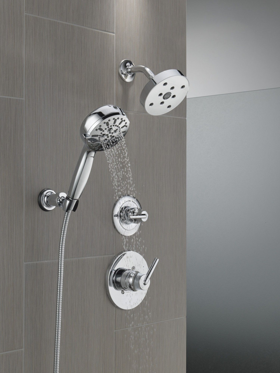 Delta 55884-PR Universal Showering Components 7-Setting Wall Mount Hand Shower with Cleaning Spray, Lumicoat Chrome