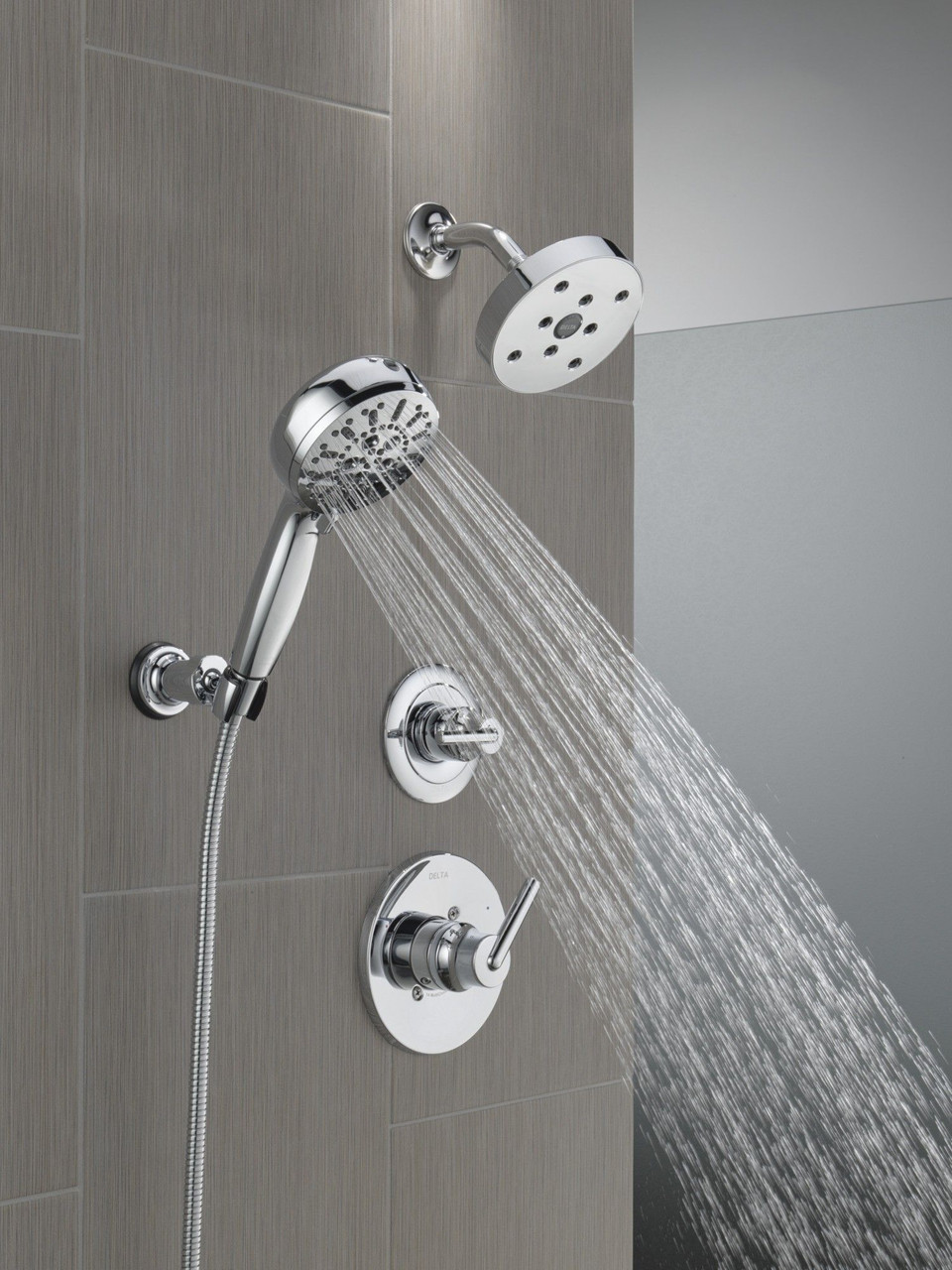 Delta 55884-PR Universal Showering Components 7-Setting Wall Mount Hand Shower with Cleaning Spray, Lumicoat Chrome