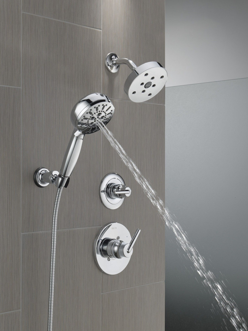 Delta 55884-PR Universal Showering Components 7-Setting Wall Mount Hand Shower with Cleaning Spray, Lumicoat Chrome