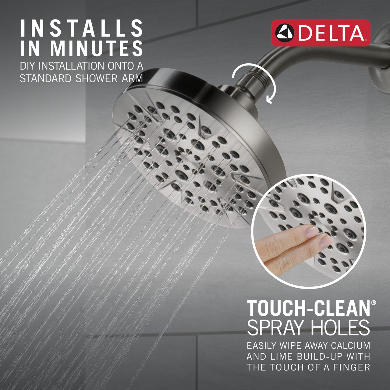 Delta 52535-SS Universal Showering Components 5-Setting Showerhead, Stainless