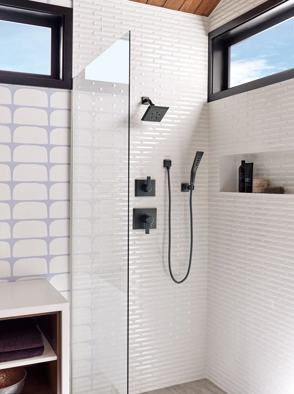 50570-BL Universal Showering Components Square Wall Elbow for Hand Shower, Matte Black