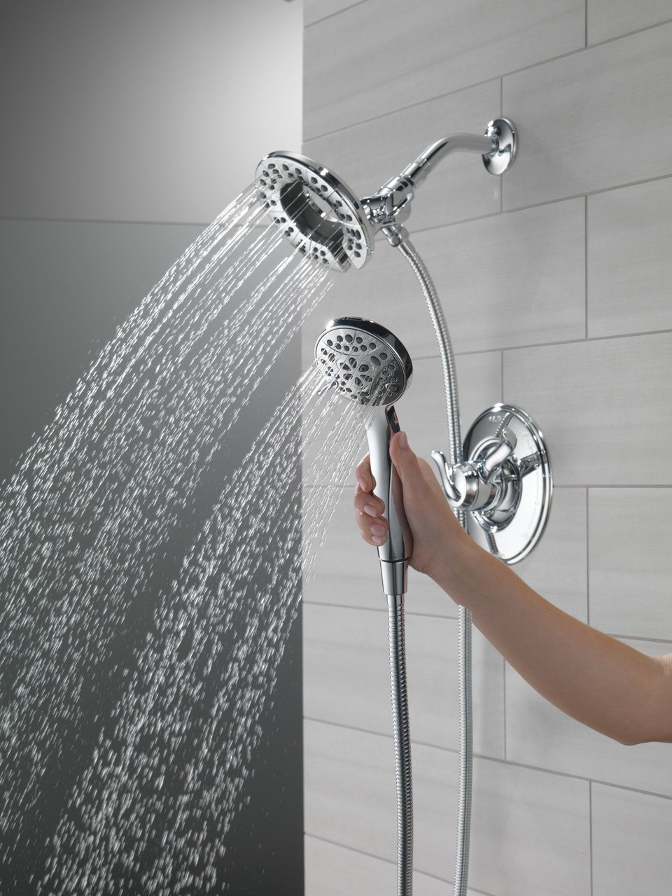Delta 58499Universal Showering Components In2ition HSSH 1.75 GPM 4-Setting, Chrome