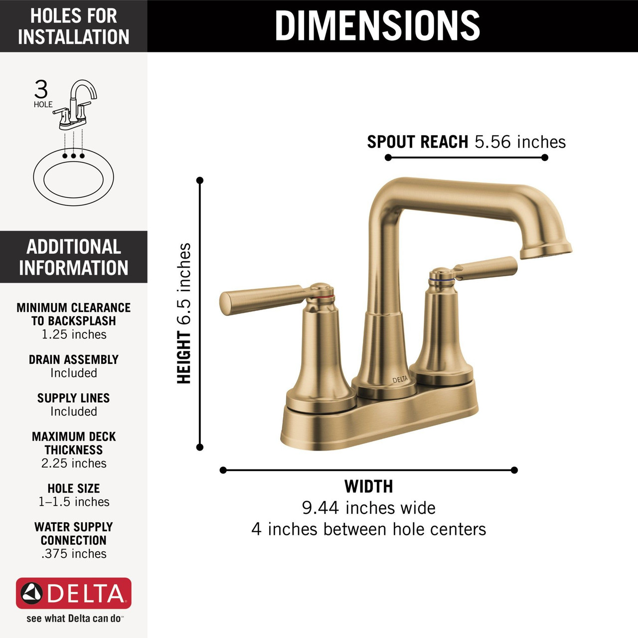 Delta 2536-CZMPU-DST SAYLOR Two Handle Centerset Bathroom Faucet, Champagne Bronze
