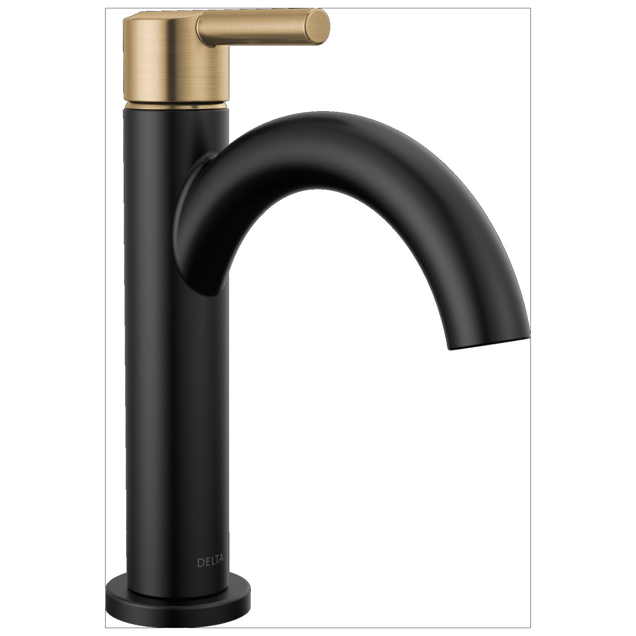 Delta 15749LF-GZ Nicoli 7.50-in x 6.00-in x 9.06-in Single Handle Bathroom Faucet, Matte Black and Champagne Bronze