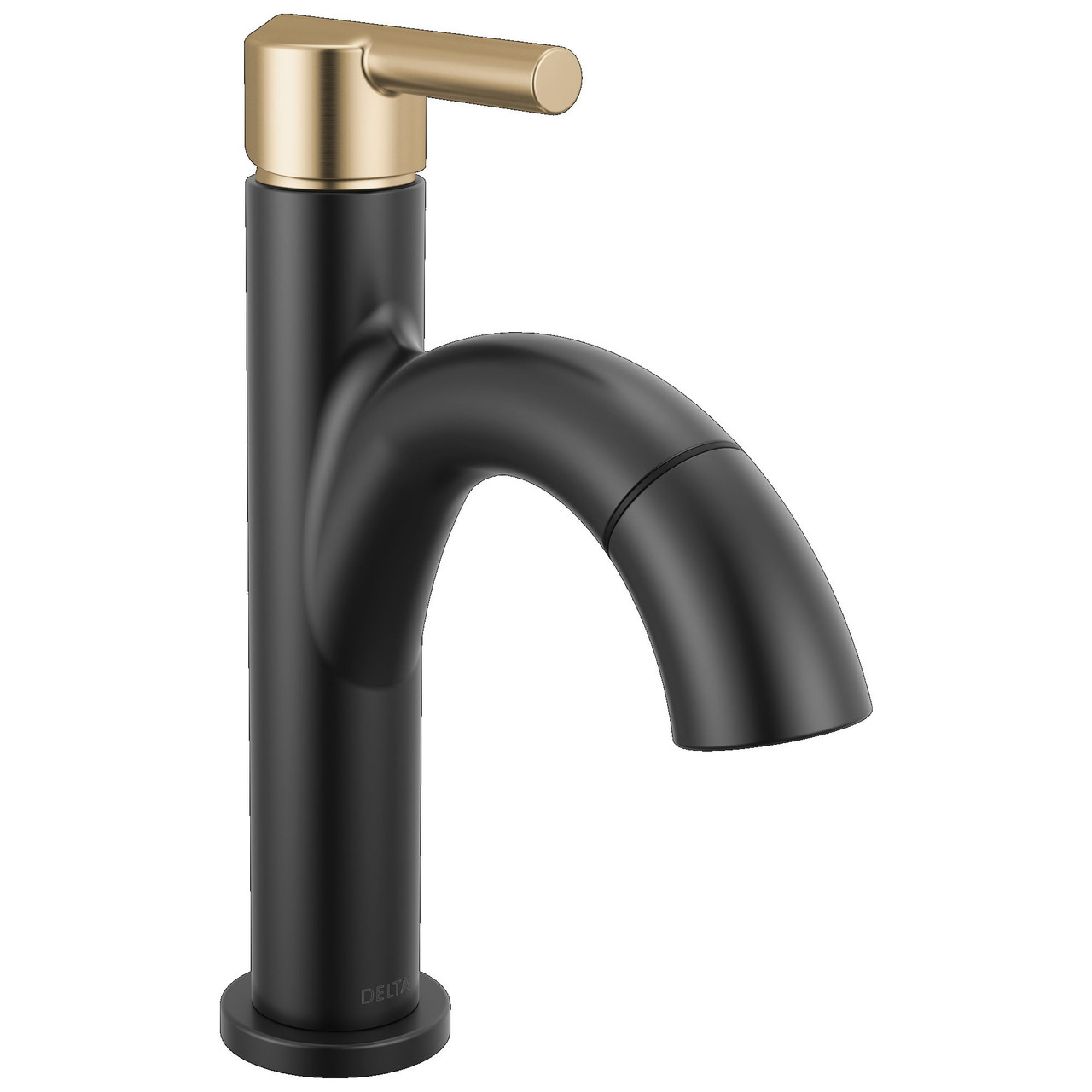 Delta 15749LF-GZPD Nicoli 6.81-in x 6.06-in x 8.75-in Single Handle Pull-Down Bathroom Faucet, Matte Black and Champagne Bronze