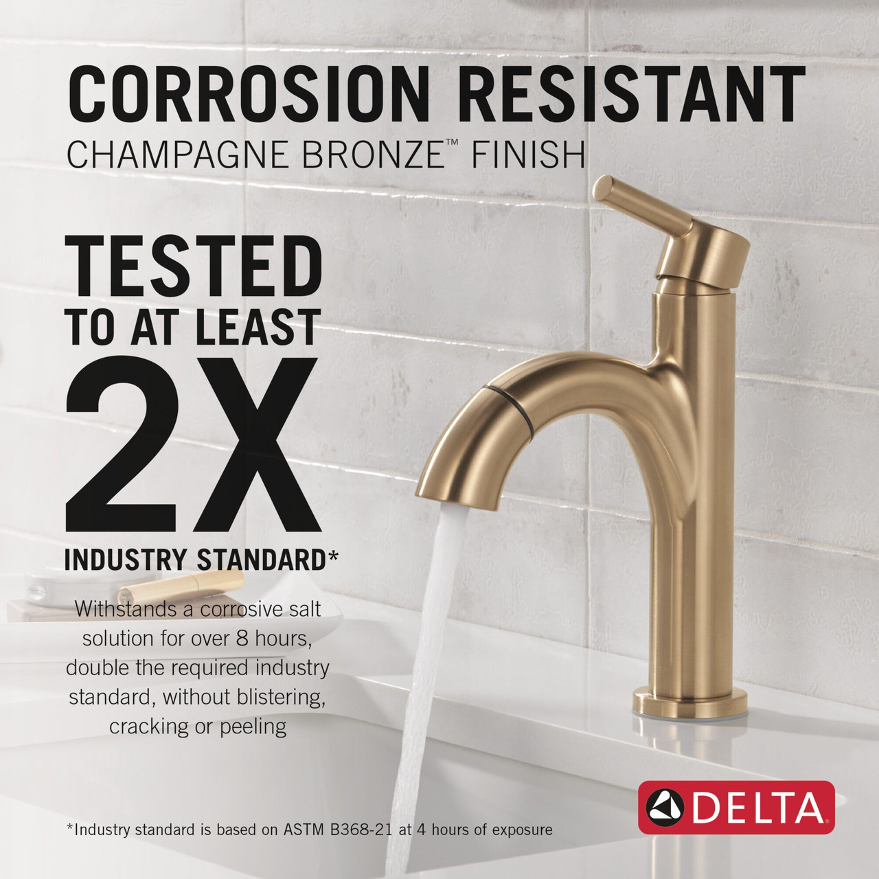 Delta 15749LF-CZPD Nicoli 6.81-in x 6.06-in x 8.75-in Single Handle Pull-Down Bathroom Faucet, Champagne Bronze