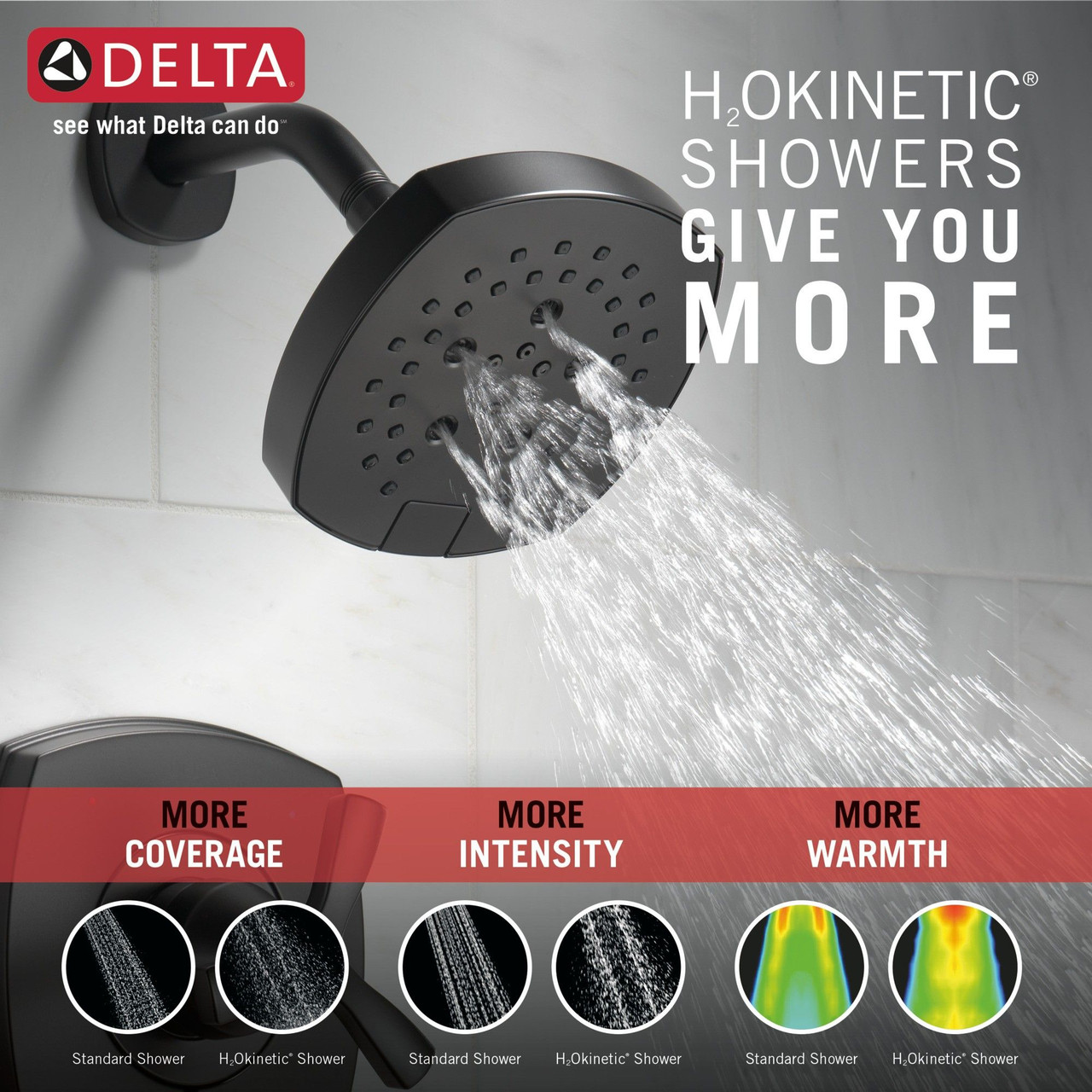 T144766-BL Stryke 14 Series Tub and Shower, Matte Black