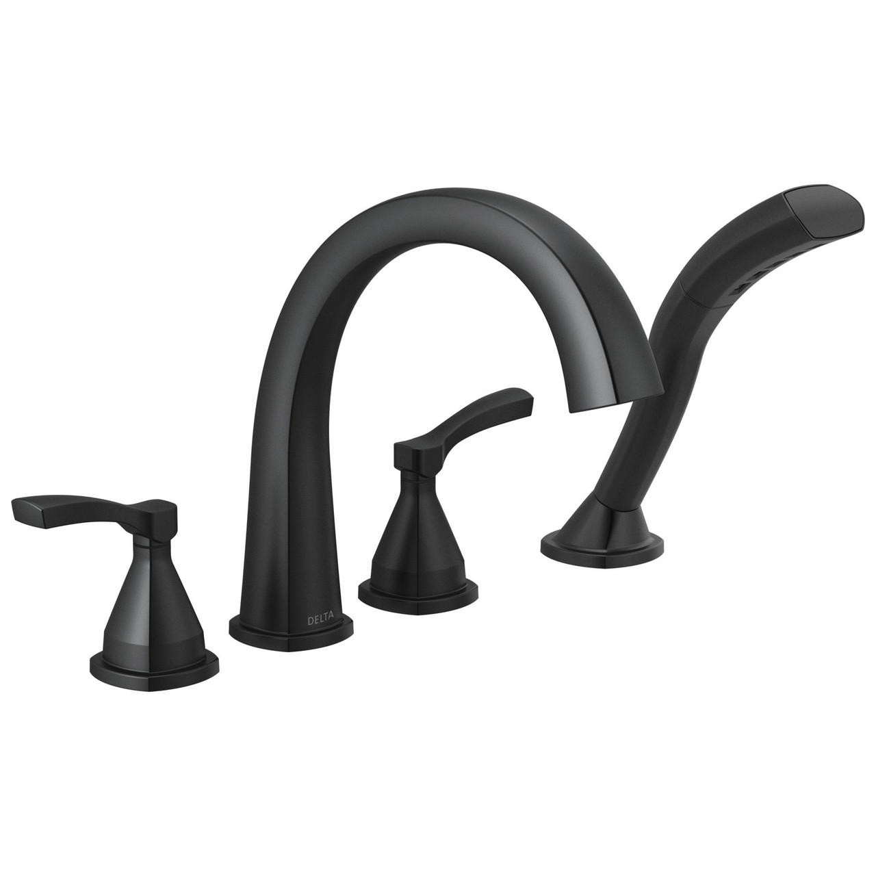 T4777-BL Stryke Delta Stryke Four Hole Roman Tub Trim, Matte Black