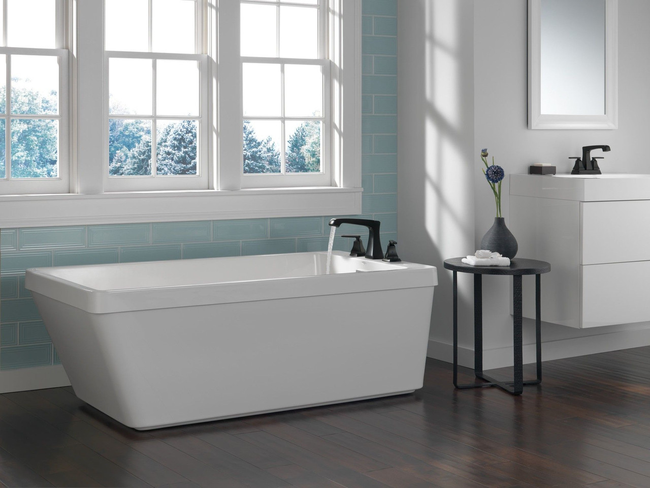 T2764-BL Ashlyn Delta Ashlyn Roman Tub Trim, Matte Black
