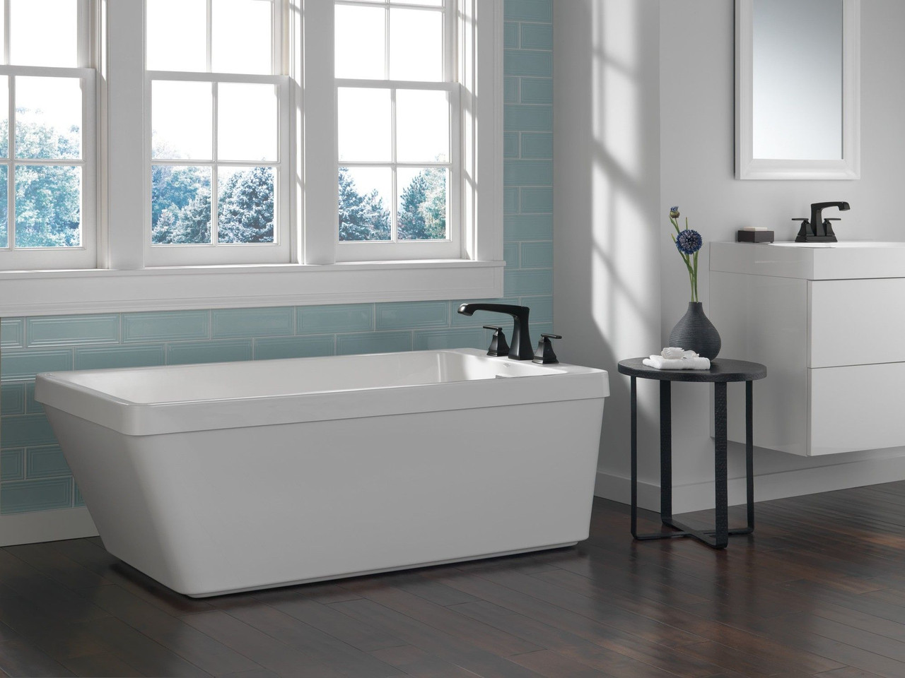 T2764-BL Ashlyn Delta Ashlyn Roman Tub Trim, Matte Black