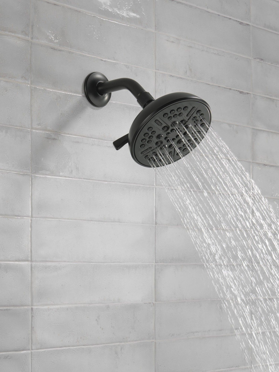 75898BL Universal Showering Components 8-Setting Shower Head, Matte Black
