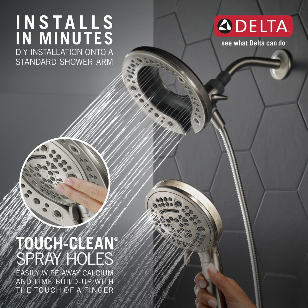 75687DSN Universal Showering Components In2ition 7-Setting Two-in-One Shower, Satin Nickel