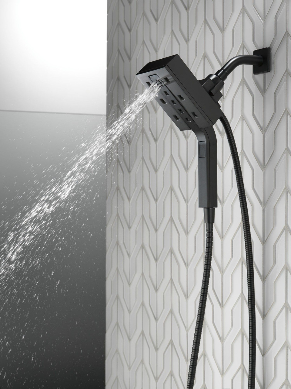 58473-BL25 Universal Showering Components H2Okinetic In2ition 4-Setting Two-in-One Shower, Matte Black