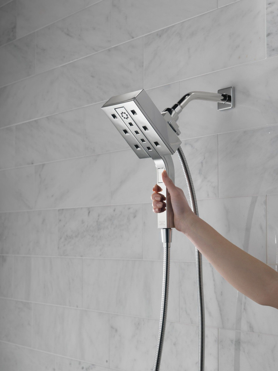 Delta 58473-PR25 Universal Showering Components H2Okinetic In2ition 4-Setting Two-in-One Shower, Lumicoat Chrome
