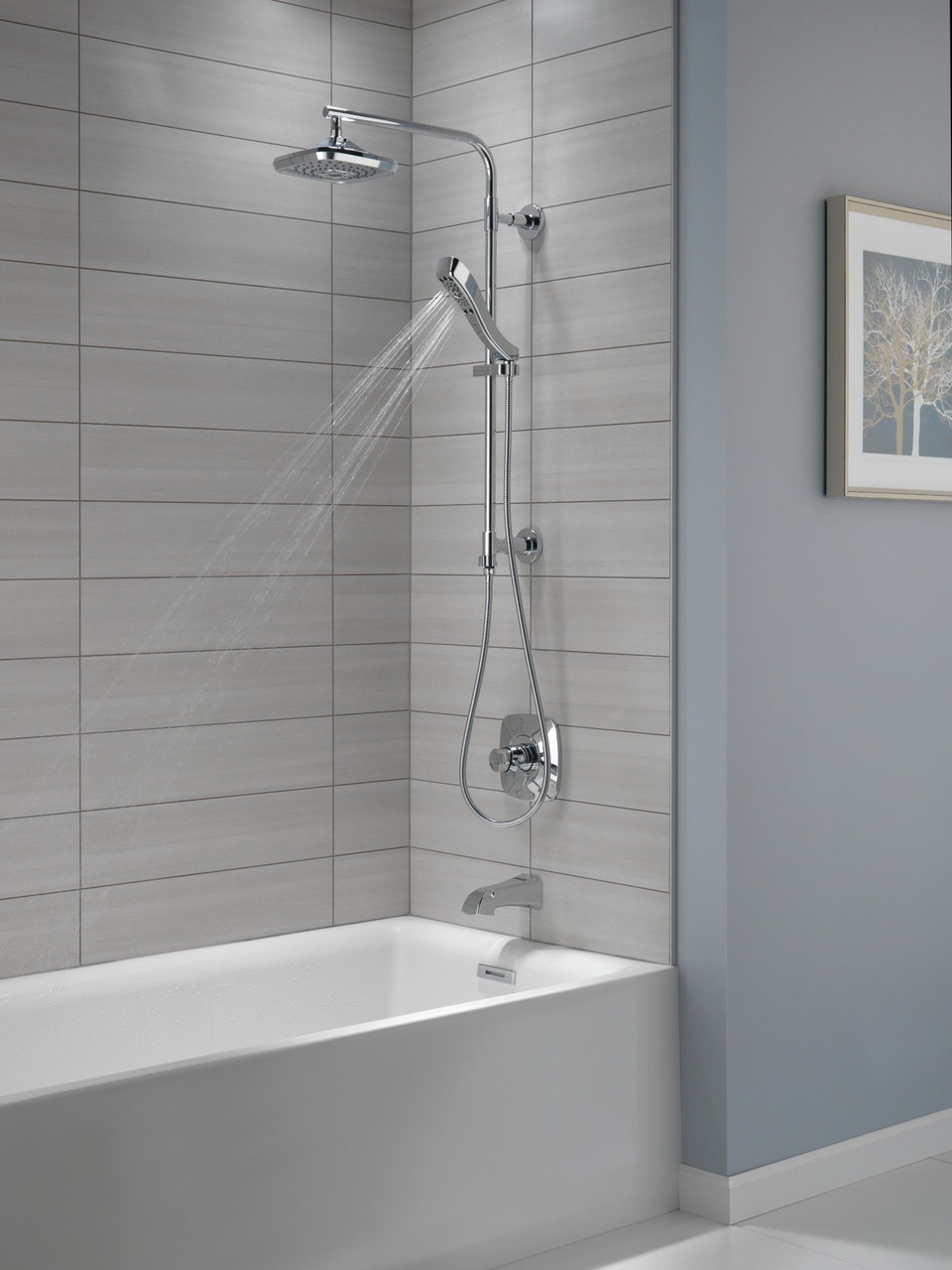 Delta 52690Universal Showering Components H2Okinetic 3-Setting Raincan Shower Head, Chrome