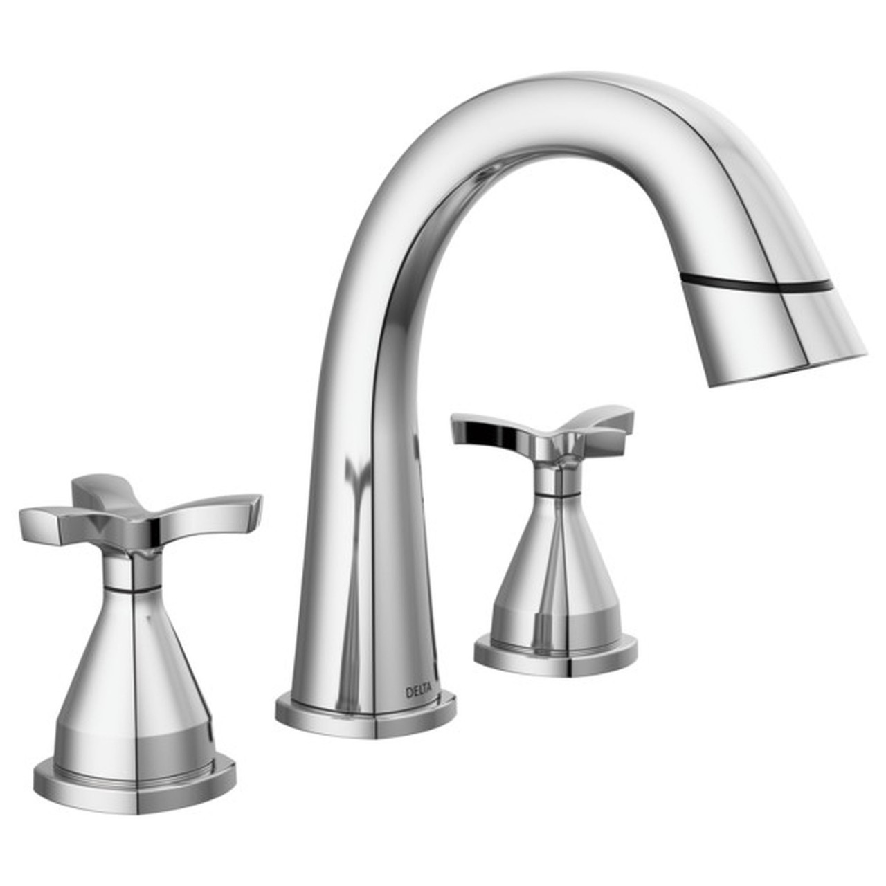 Delta 357756-PD-PR-DST Stryke Two Handle Widespread Pull Down Bathroom Faucet, Lumicoat Chrome