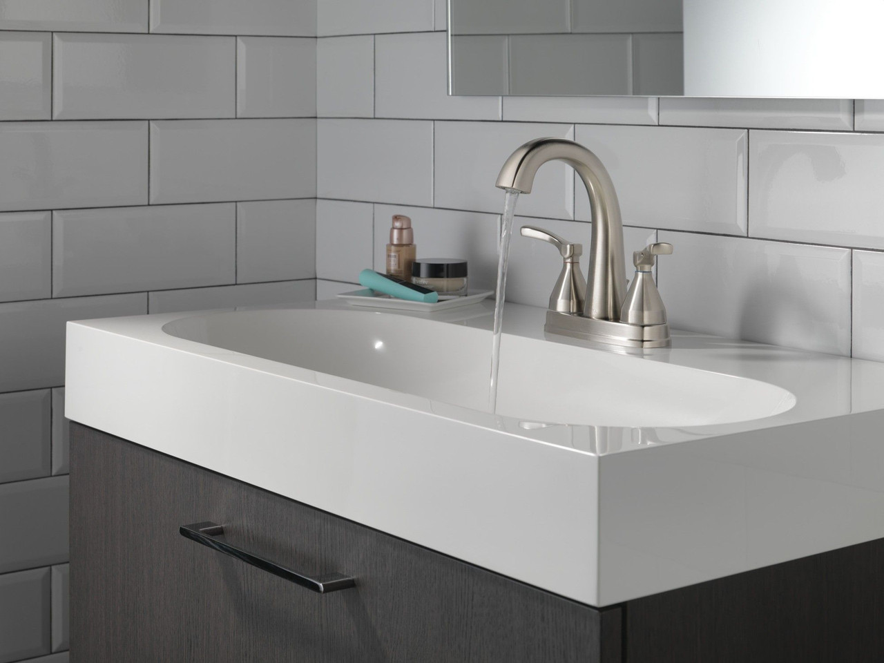 Delta 25775-SSMPU-DST Stryke Two Handle Centerset Bathroom Faucet, Stainless