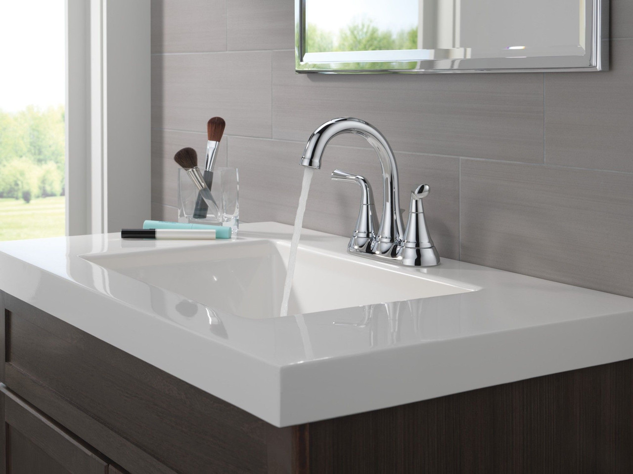 Delta 2533LF-TP Kayra Two Handle Tract Pack Centerset Bathroom Faucet, Chrome