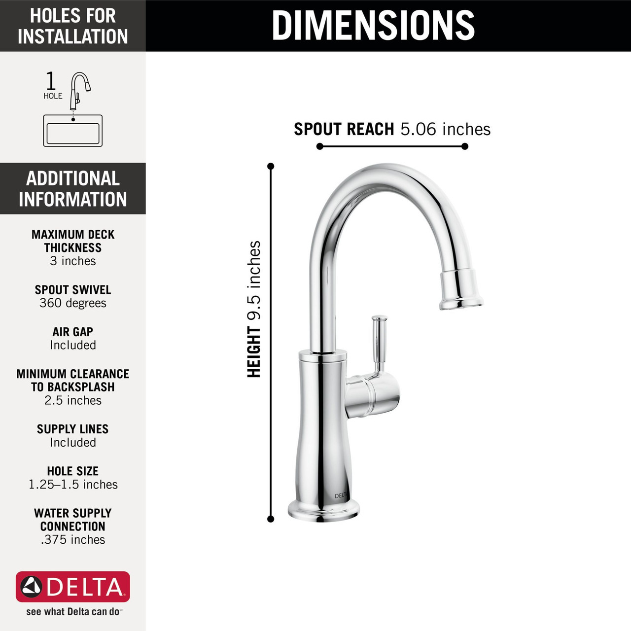 Delta 1960-DST Other Traditional Beverage Faucet, Chrome